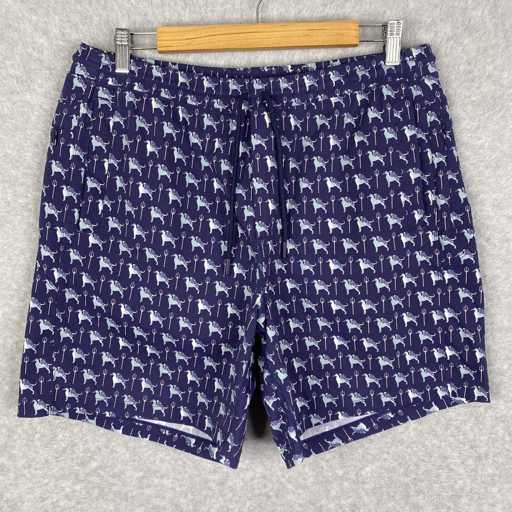 Birddogs Shorts Mens XL Blue Liner 7" All Over Print